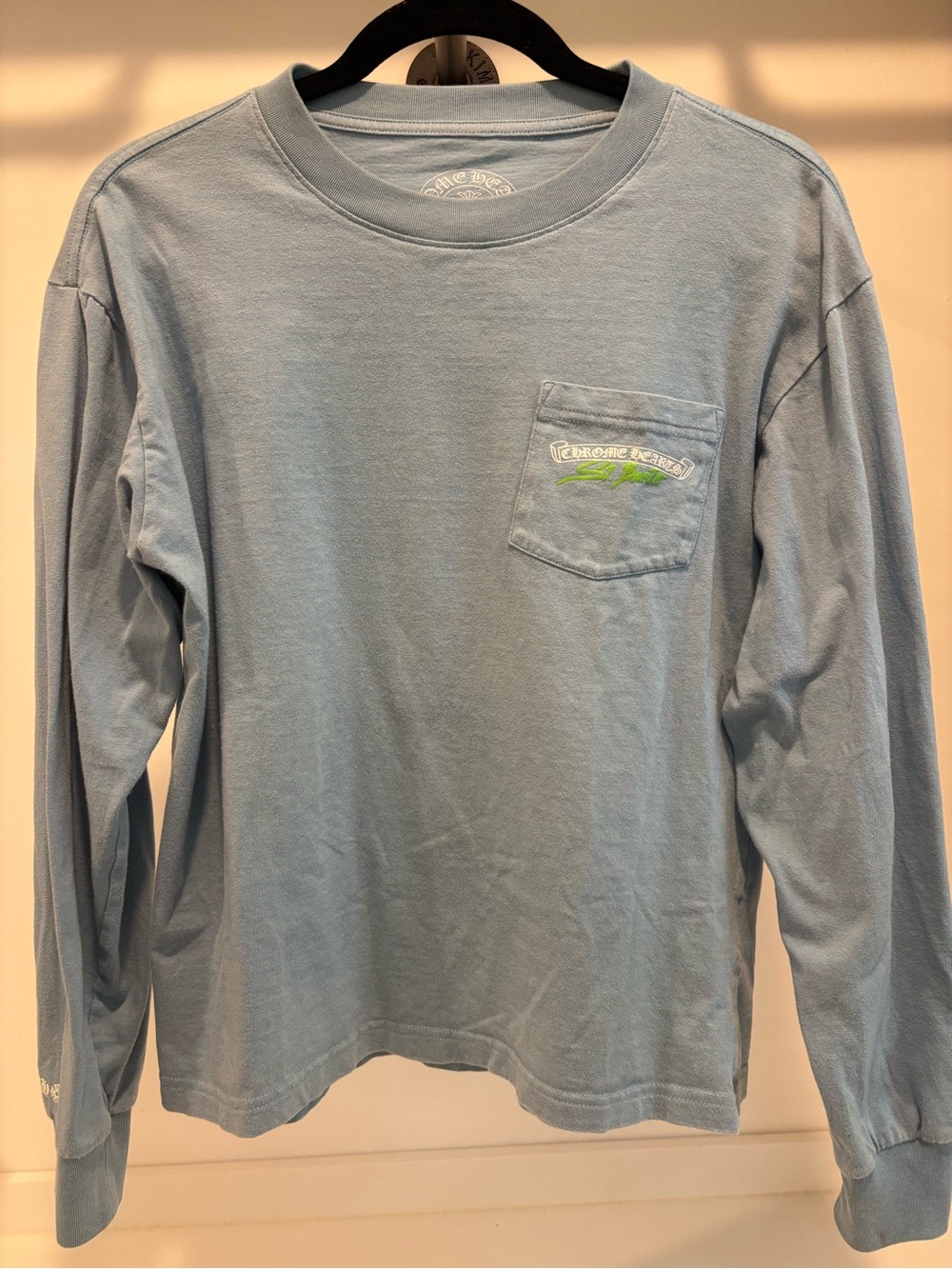 Chrome Hearts Light Blue Long-Sleeve Pocket Tee